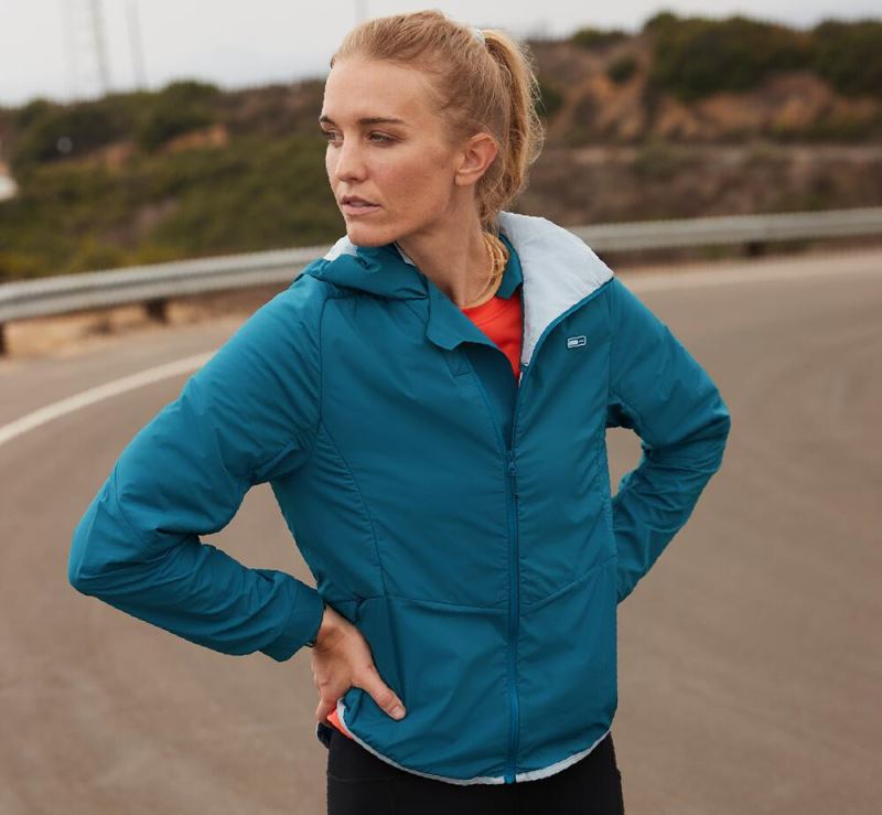 Hoka One One Hybrid Run Jacket Mulher - Top Azuis | PT-0x73Ppd